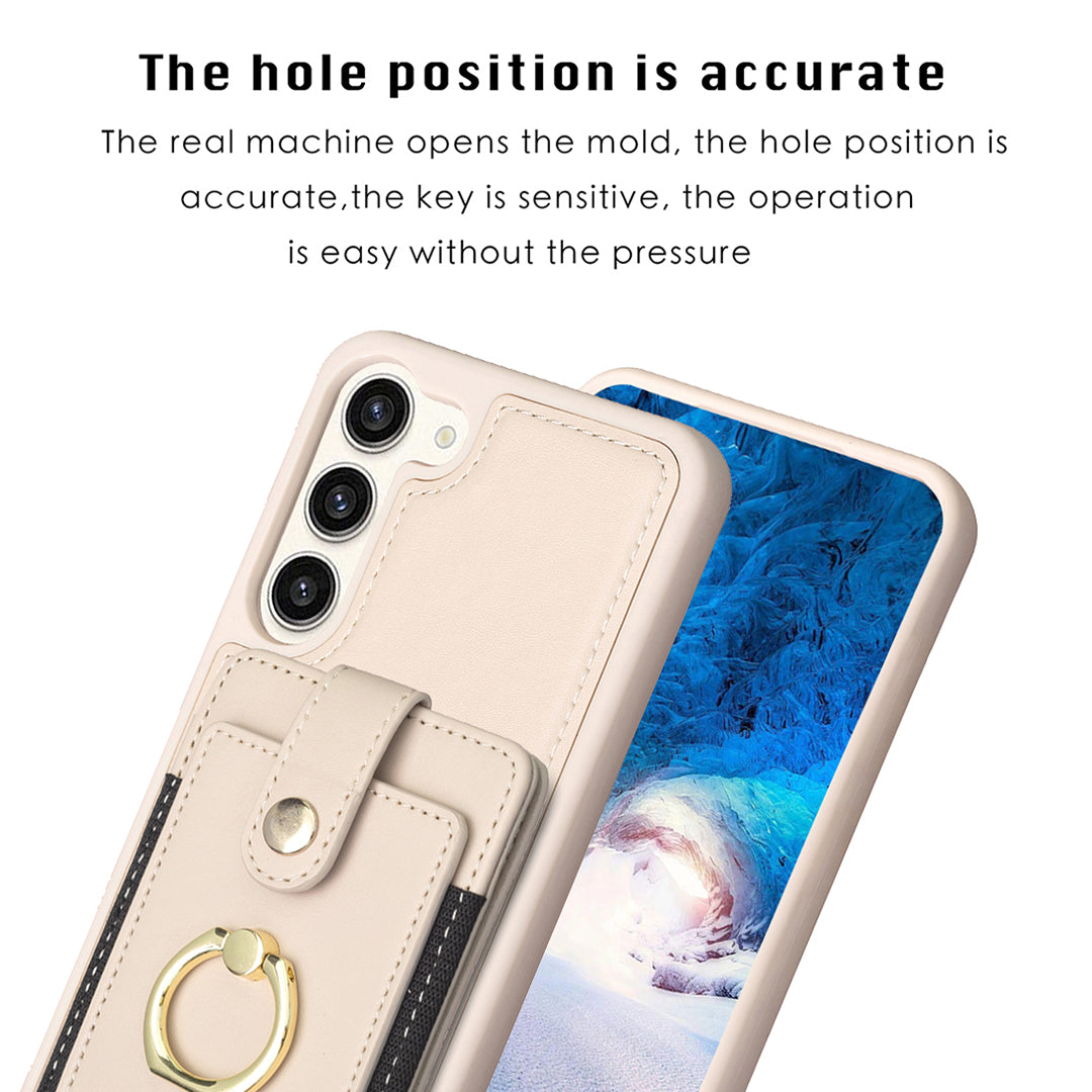 BF27 For Samsung Galaxy S23 Phone Case PU Leather Coated TPU Card Holder Kickstand Cover BF27 For Samsung Galaxy S23 Phone Case PU Leather Coated TPU Card Holder Kickstand Cover